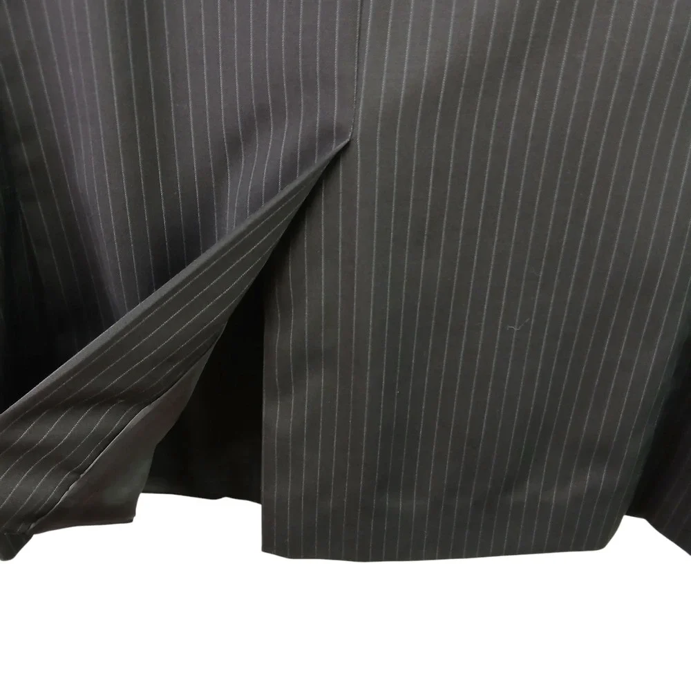 Lauren Ralph Lauren Mens SZ 40L 100% Wool Black Pinstriped 2 Button Blazer